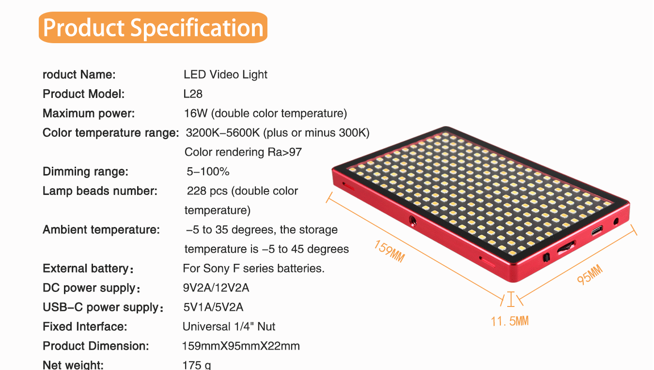 LED Video Light L28