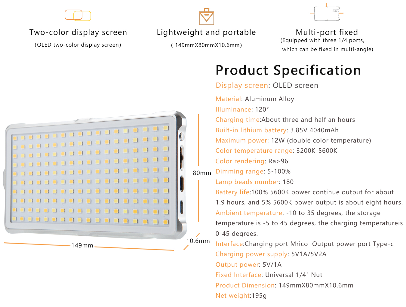 LED Video Light F18