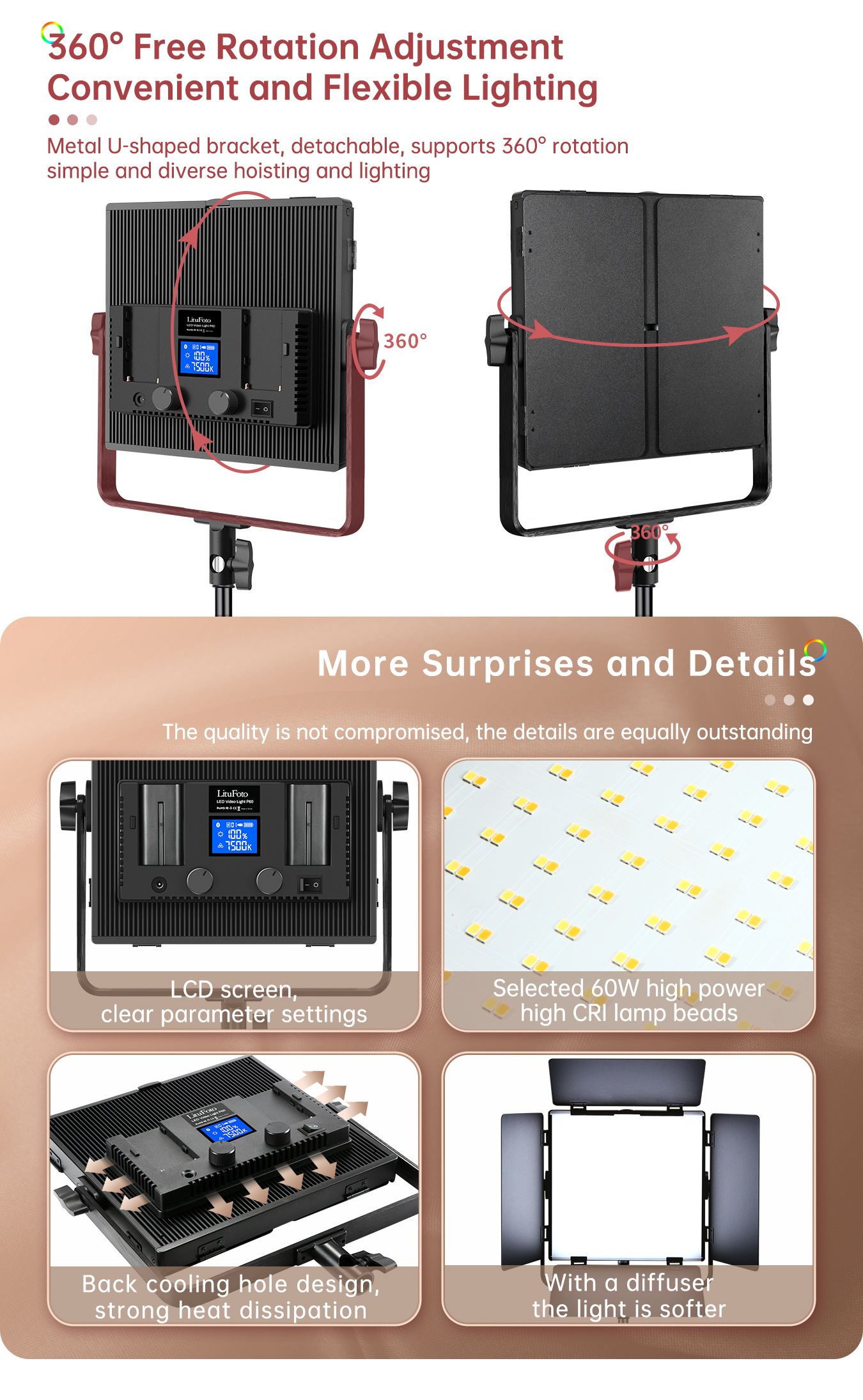 LED Photography Light P60