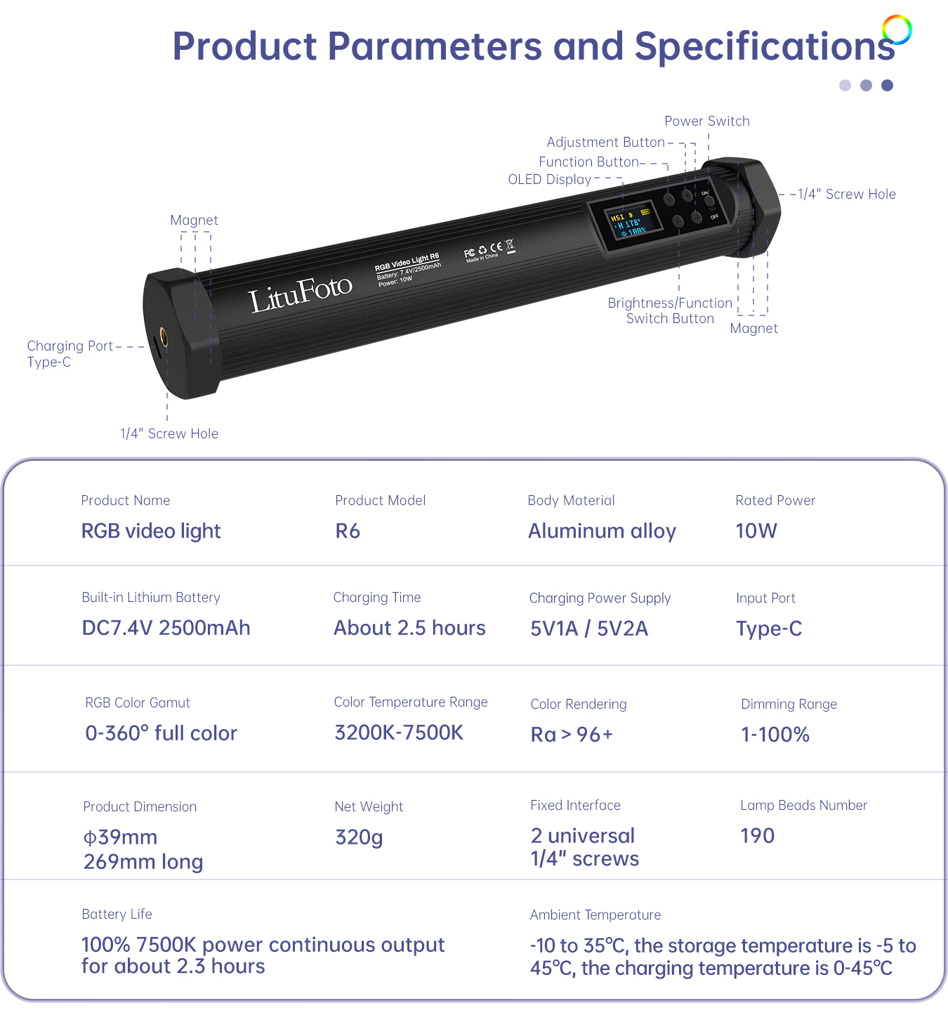 RGB Video Light R6