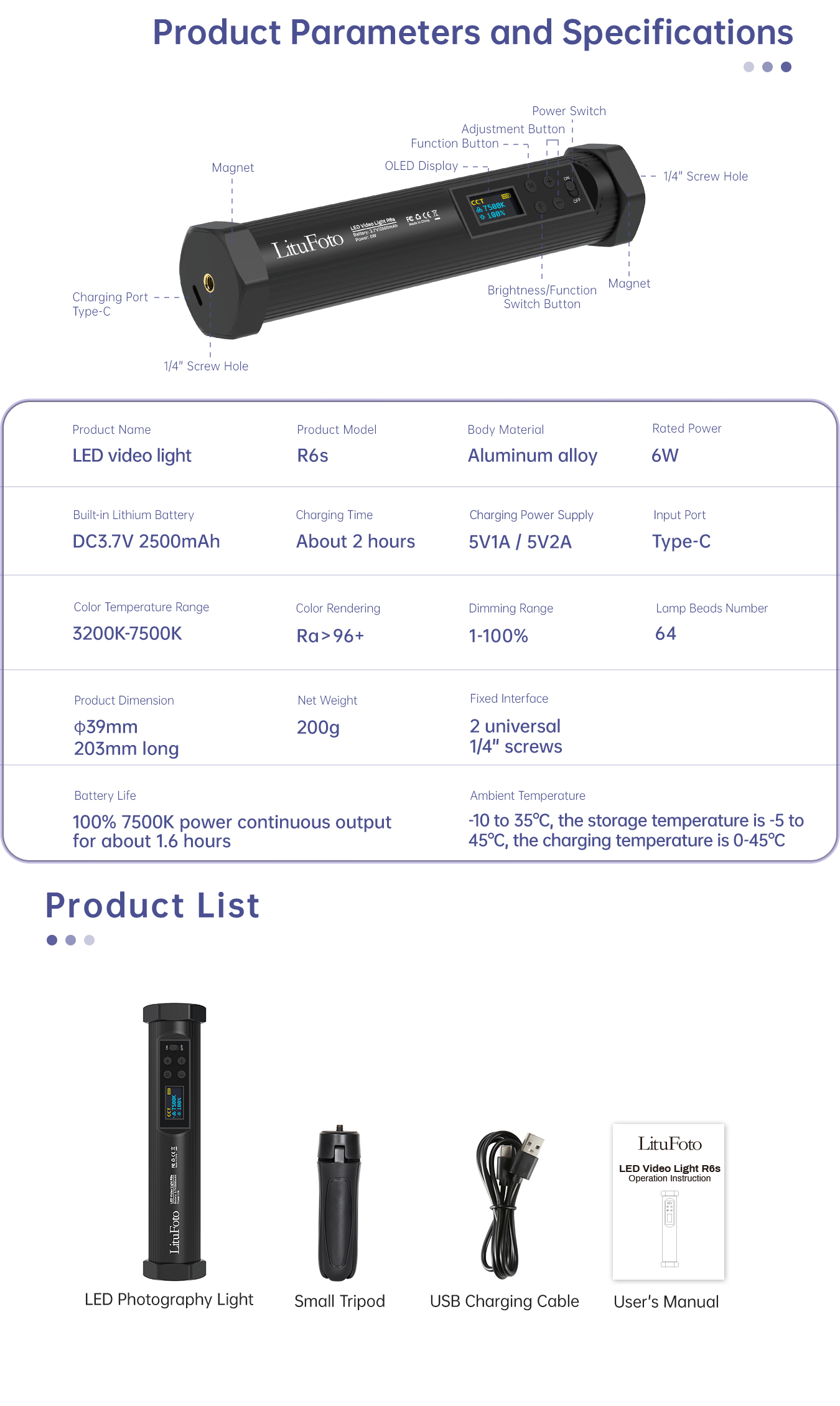 LED Video Light R6s