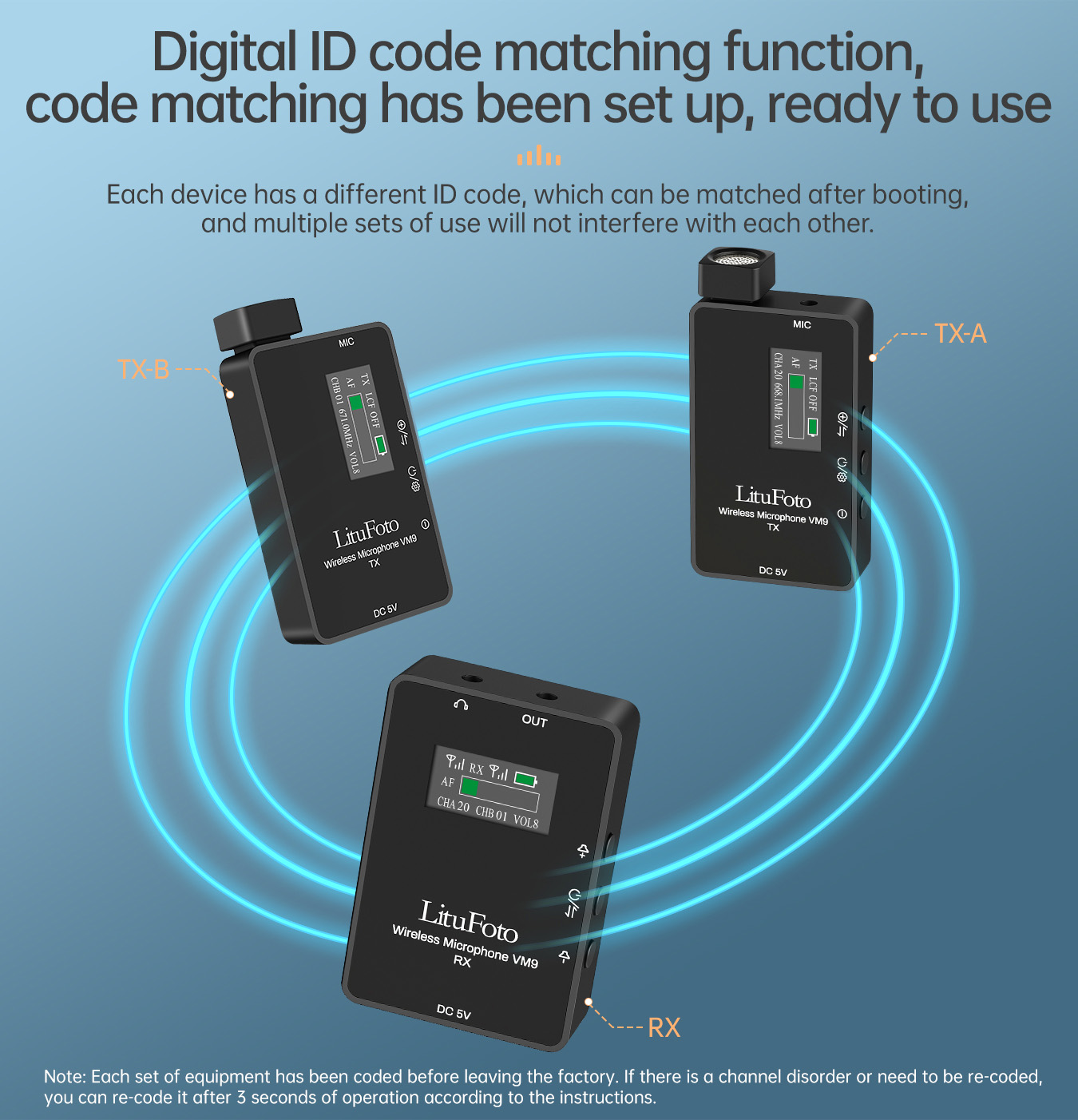 Wireless Lavalier Monitor Microphone VM9