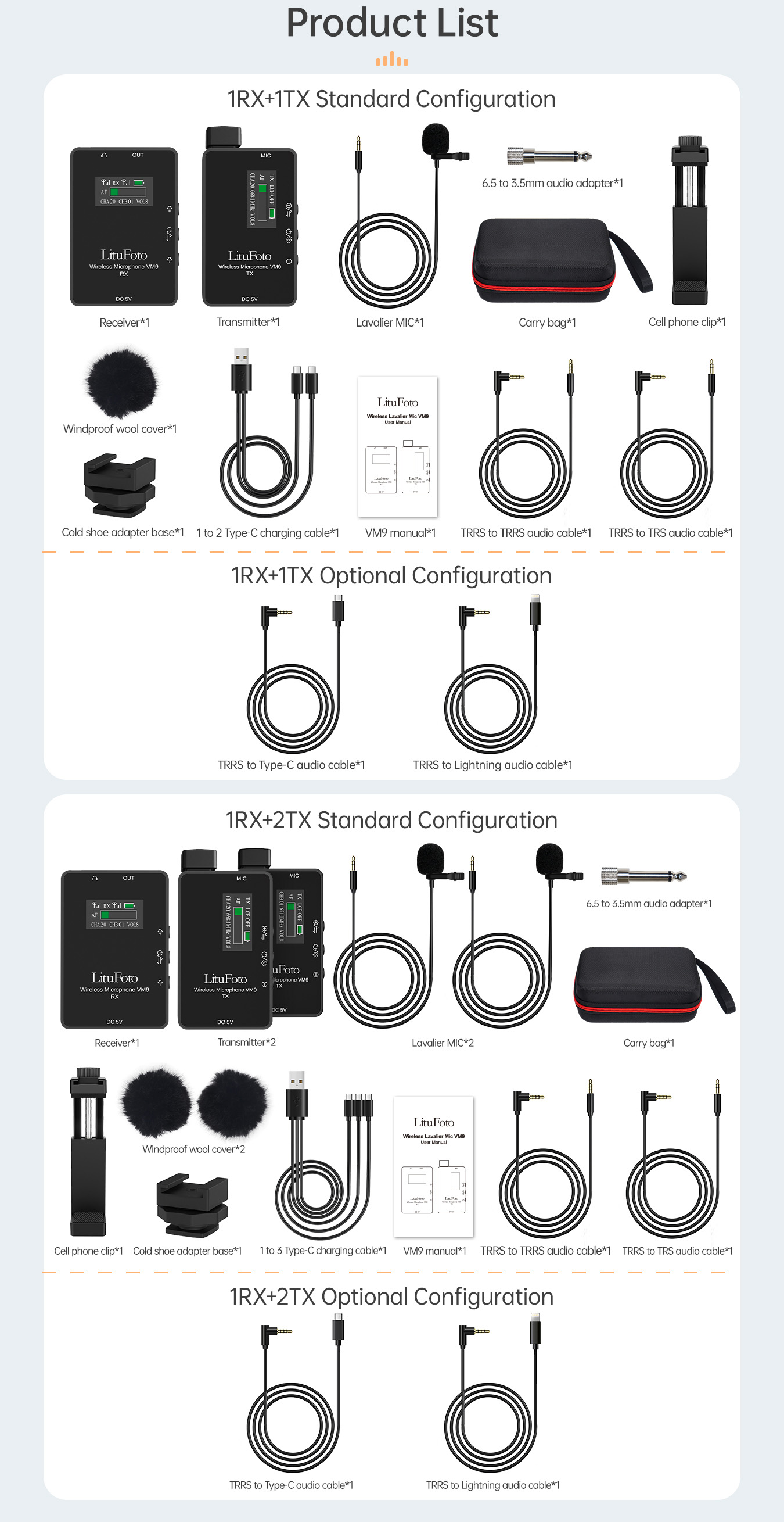 Wireless Lavalier Monitor Microphone VM9