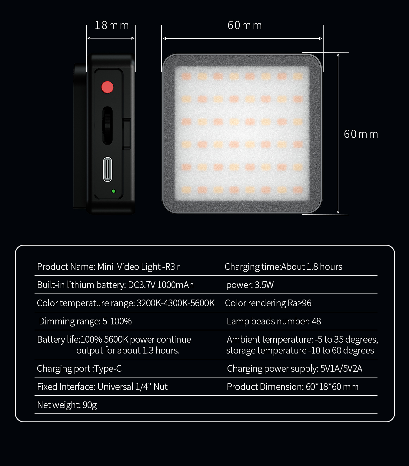 LED Video Light R3s