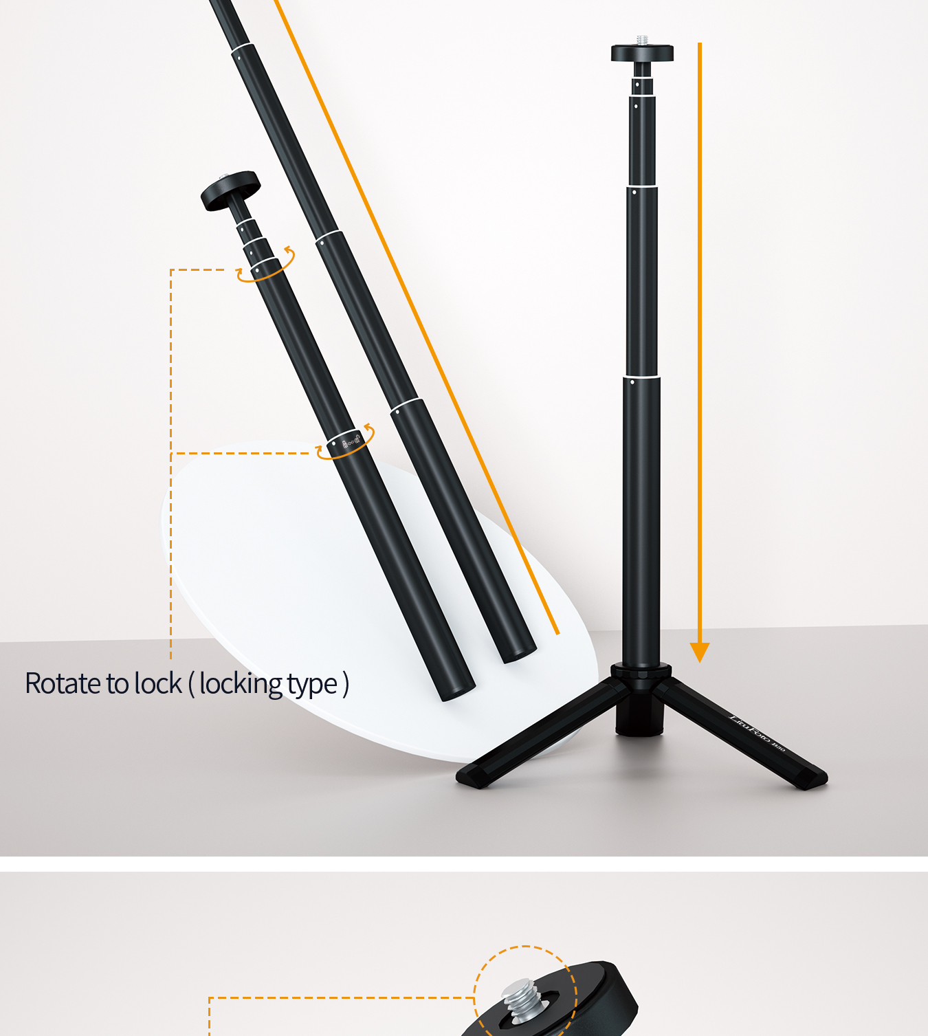 Tripod five-section telescopic pole B42