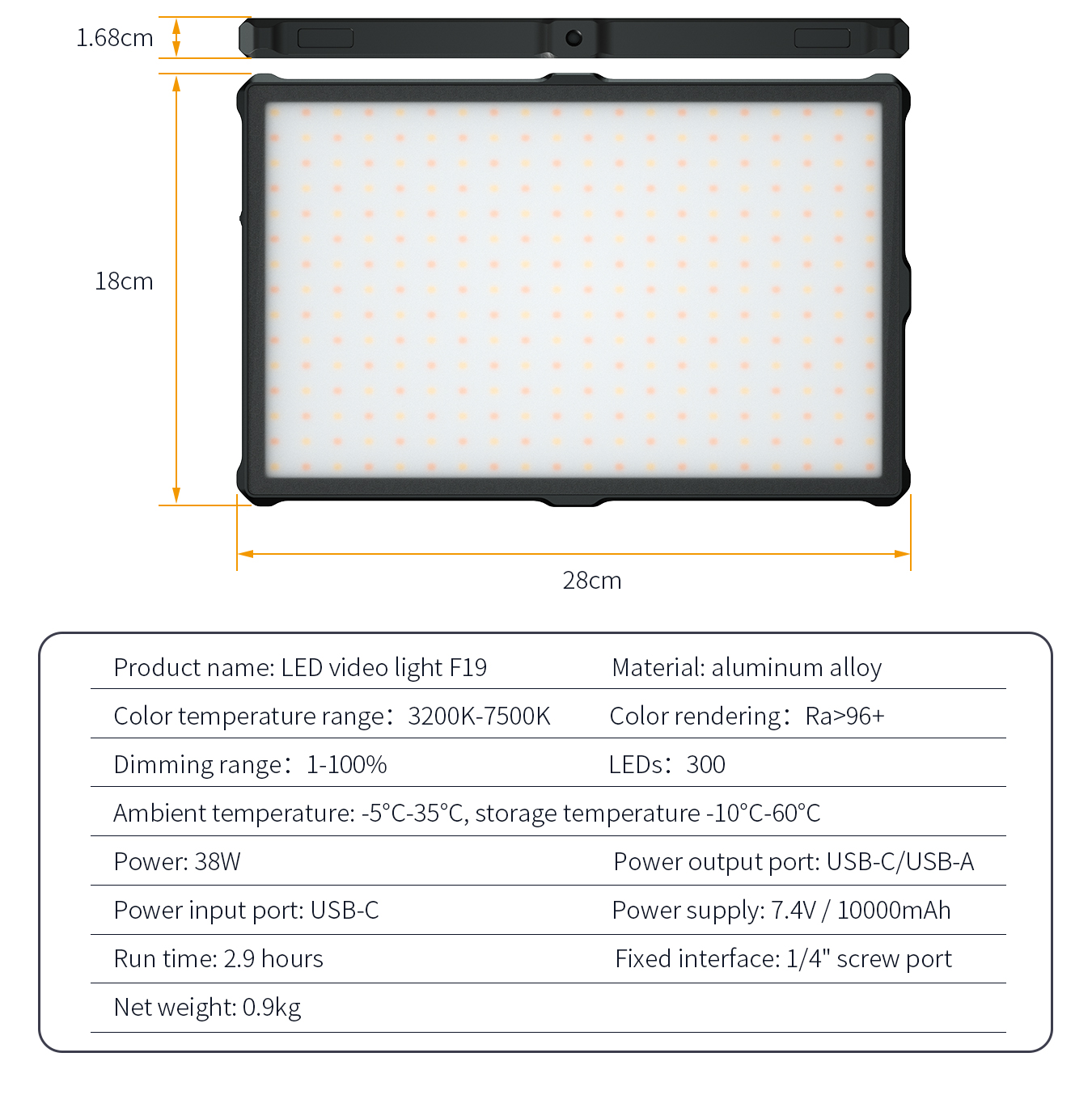 LED Video Light F19