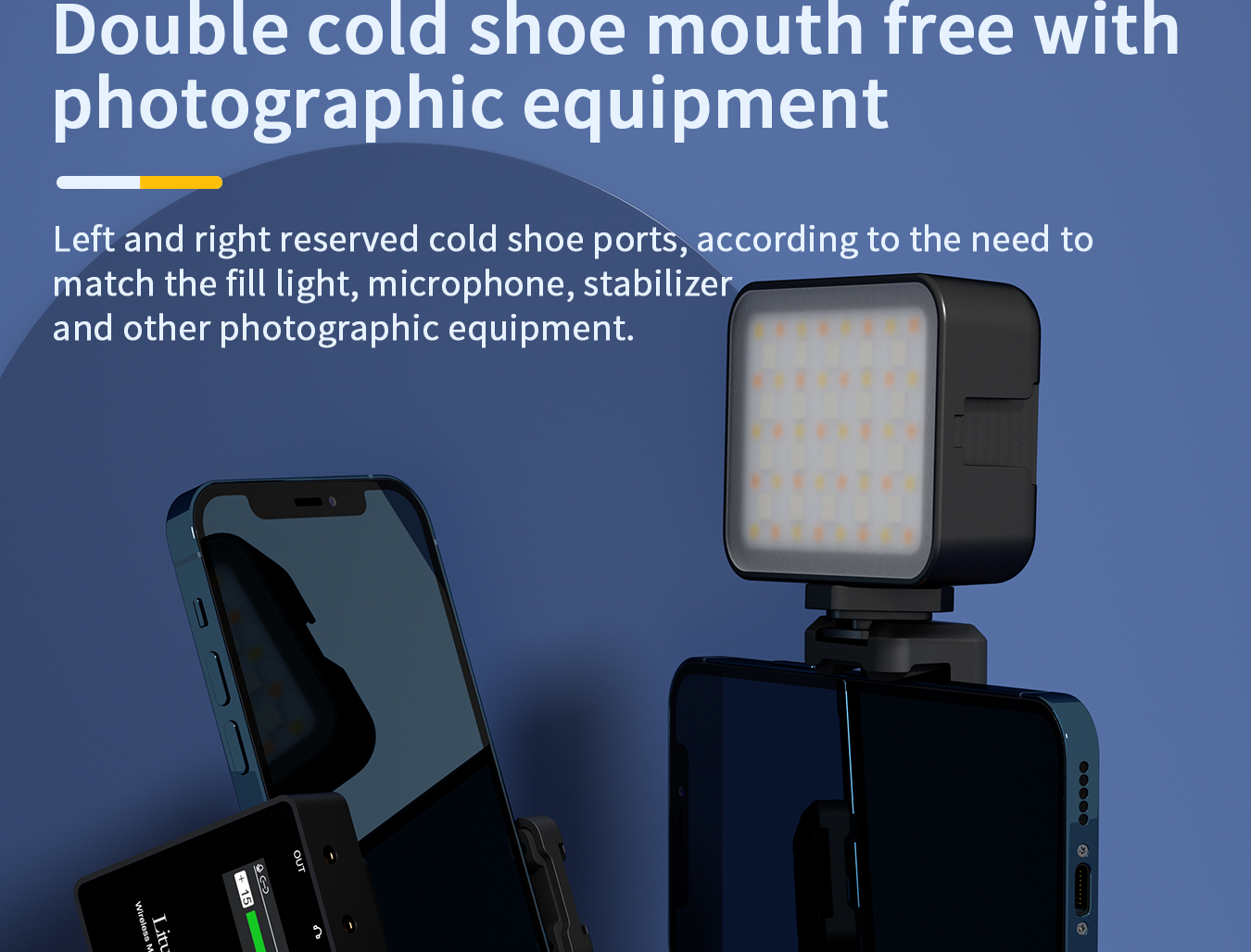 Cold shoe rotating phone clip B2