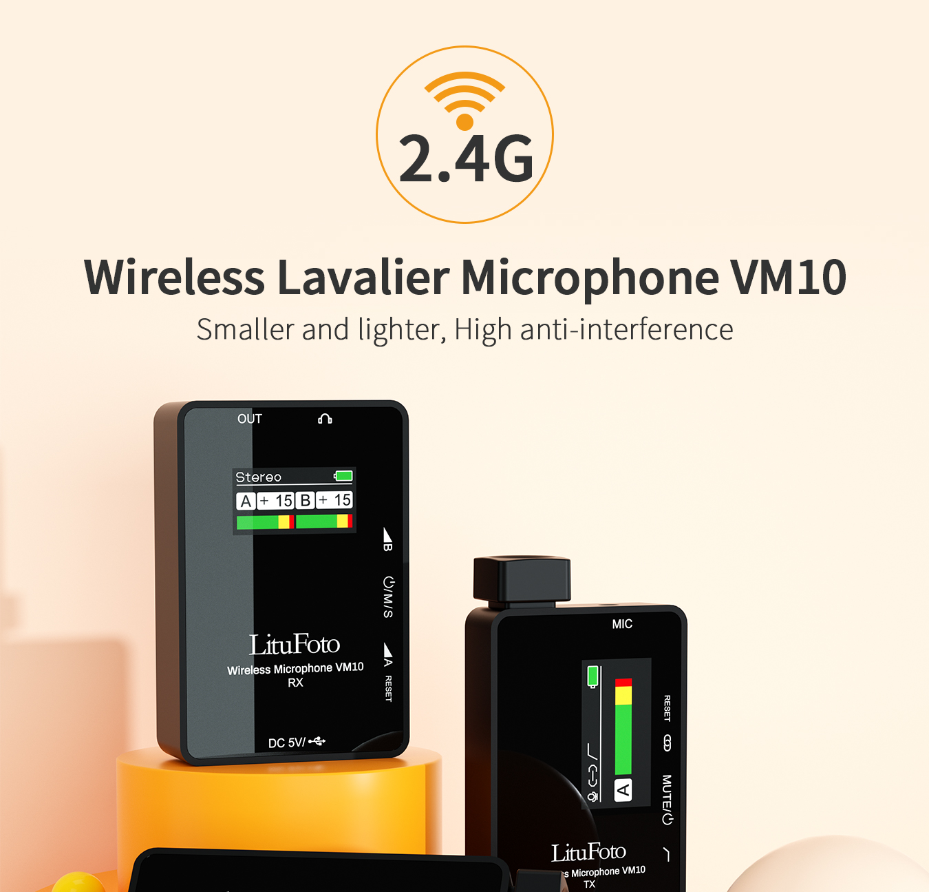 Wireless Lavalier Monitor Microphone VM10