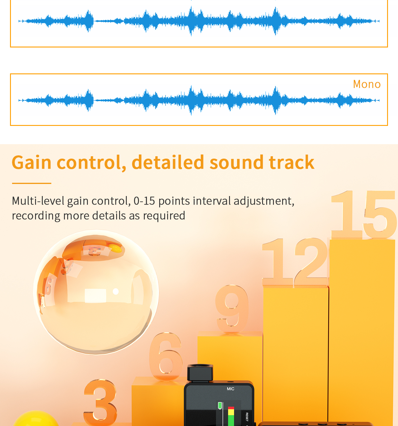 Wireless Lavalier Monitor Microphone VM10