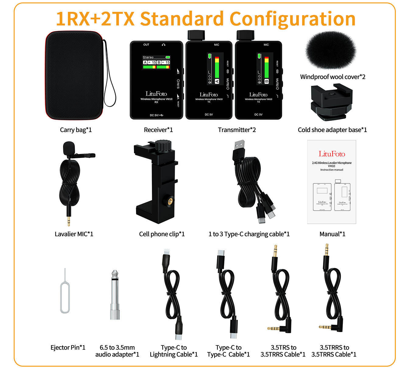 Wireless Lavalier Monitor Microphone VM10