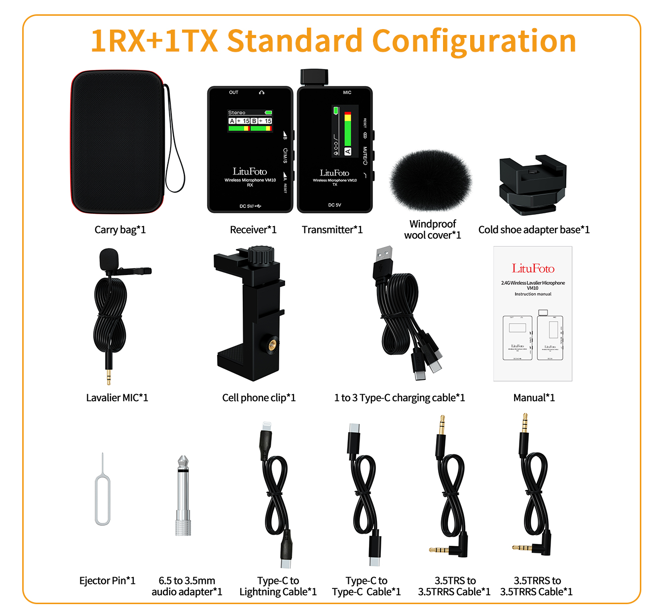 Wireless Lavalier Monitor Microphone VM10