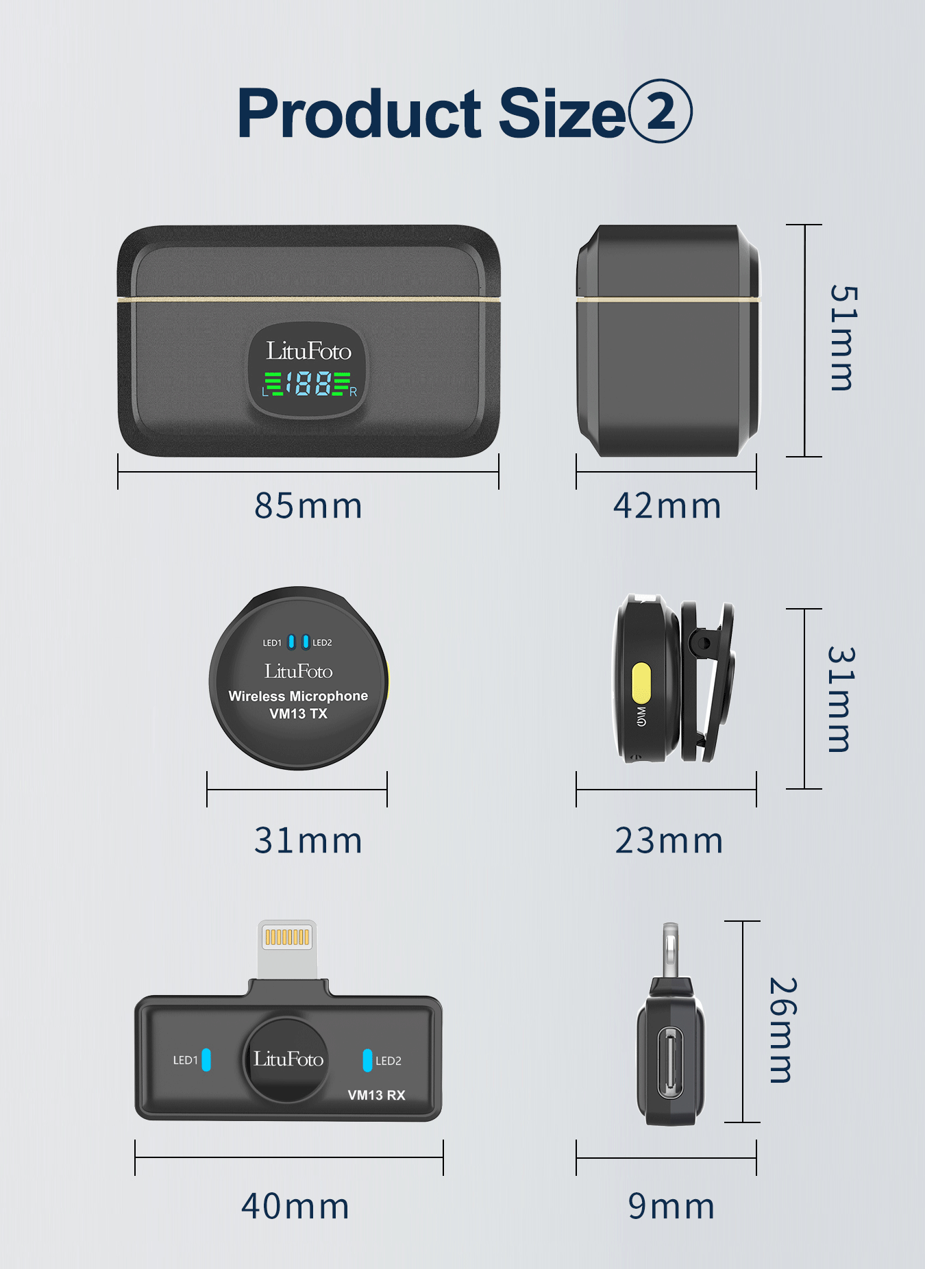 Professional True Wireless 1 in 2 Microphone VM13